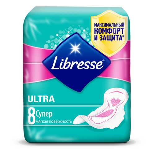 Гигиенические прокладки Libresse Ultra Super с мягкой поверхностью, 8 шт. в Улыбка Радуги