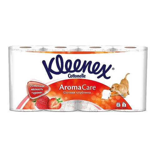 Туалетная бумага Kleenex Cottonelle Aroma Care Клубника 8 шт. в Улыбка Радуги