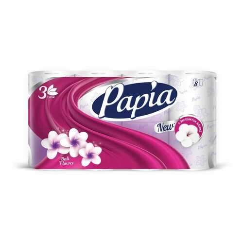 Туалетная бумага Papia Bali Flower белая 3 слоя 8 шт в Улыбка Радуги