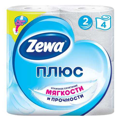 Туалетная бумага Zewa Плюс Белая, 2 слоя, 4 рулона в Улыбка Радуги