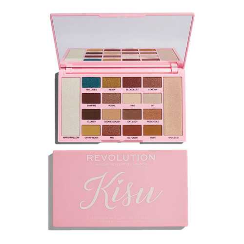 Палетка теней и хайлайтеров Makeup Revolution Eyeshadow & Highlighter Palette Kisu в Улыбка Радуги