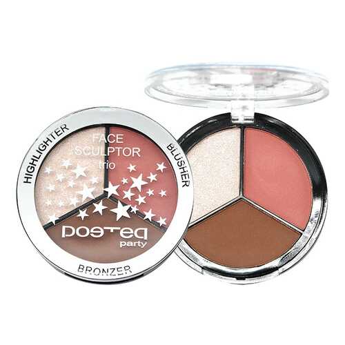 Набор для макияжа POETEQ Face Sculptor Trio Шампань/коралл/матовый 7,5 г в Улыбка Радуги