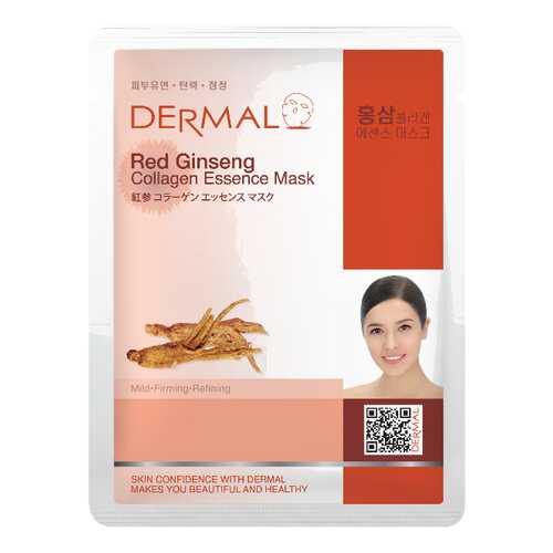 Маска для лица Dermal Red Ginseng Collagen Essence Mask 23 мл в Улыбка Радуги
