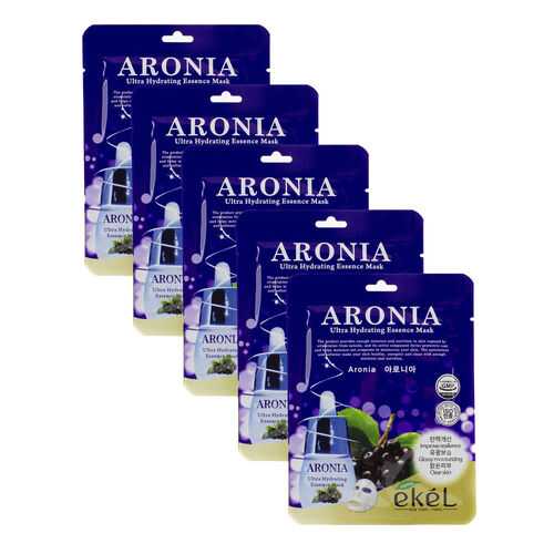 Набор тканевых масок Ekel с Черноплодной рябиной Ultra Hydrating Mask Aronia (5 шт) в Улыбка Радуги