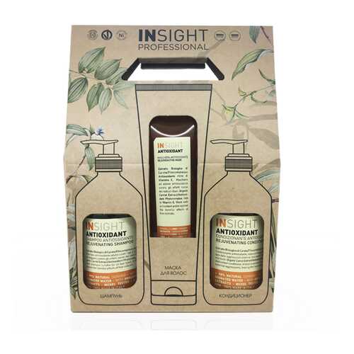 Набор для волос INSIGHT Antioxidant для перегруженных волос 400 мл + 400 мл + 250 мл в Улыбка Радуги