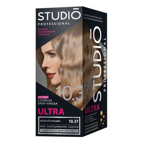 Комплект ULTRA для окрашивания волос STUDIO PROFESSIONAL 10.37 бежевый блондин 2*50+15 мл в Улыбка Радуги