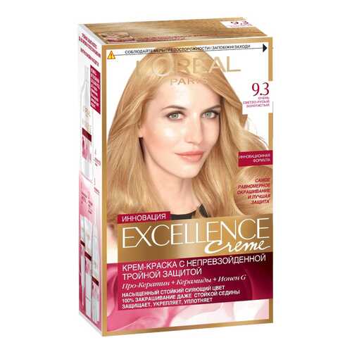 Краска для волос L`Oreal Paris Excellence Светло-русый золотистый тон 9.3 в Улыбка Радуги