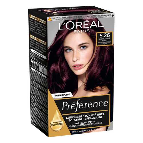 Краска для волос LOreal Paris Preference 5.26 Изысканный Бордо в Улыбка Радуги